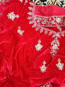 Exquisite Red Velvet Lehenga Choli
