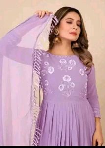 Elegant Lavender Anarkali Suit