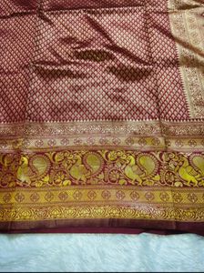 Pure south indian Red &amp; Gold Woven Saree