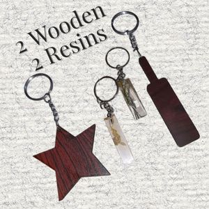 Resin & Wood Keychain Set