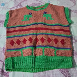 Multicolour Half Sleeve Sweater For 4 To 5 Years
