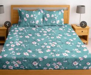 Beautiful Floral double bed sheet with 2 pillow co