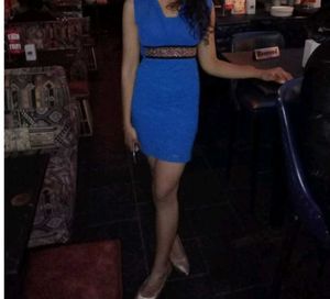 Two Blue And Maroon Red Bodycon Dress Combo