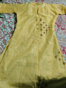 Yellow Kurta with Embellishments