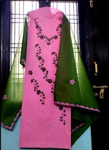 Chickenkari Applique (Handmade) Kurta Set