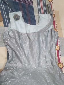 Sparkling Grey Evening Gown