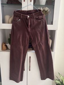 Brown Wide-Leg Jeans
