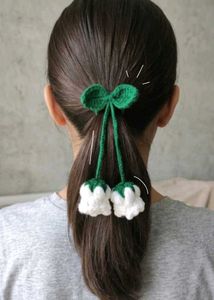 Handmade Crochet Lily of the Valley Hair Tie 🤍🌿