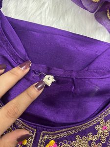 Purple Embroidered Kurta Set