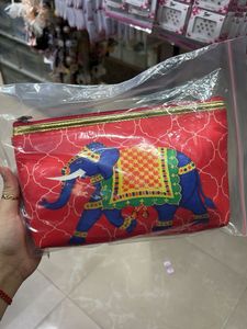 Boho Elephant Print Pouch Bag any1