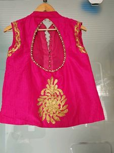 Embroidered Pink Ethnic Sleeveless Jacket
