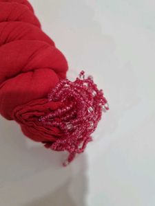 Red Beaded Dupatta - never used