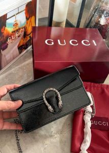 Gucci Black Patent Leather Dionysus Wallet