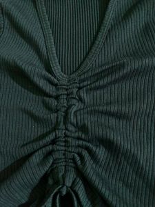 Stylish Ruched V-Neck Crop Top