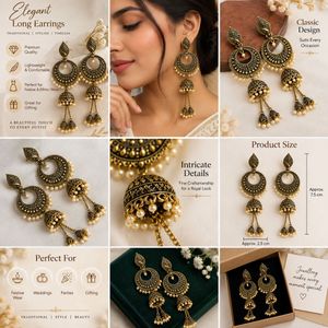 Antique Oxidized Jhumka Earrings
