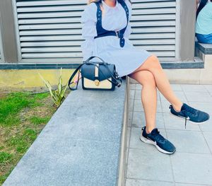 Chic White Shirt Dress with Black Harness