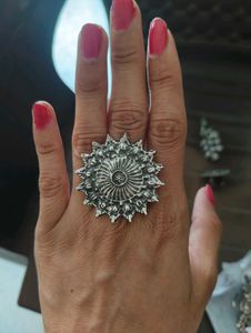 Boho Peacock Statement Ring