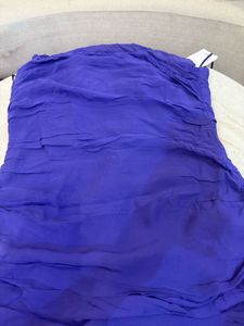 mango Purple One-Shoulder Ruched Mini Dress