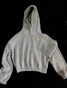 Grey Cropped Hoodie