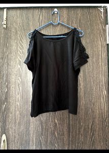 Chic Black Cold Shoulder Top