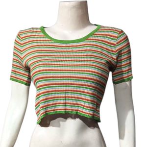 Striped Cropped T-Shirt