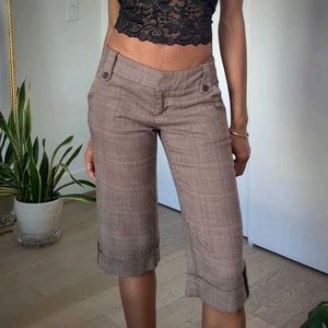 Brown Patterned "ANN TAYLOR" Capris