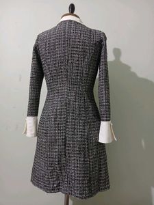 Chic Tweed Button-Up Dress
