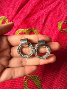Chunky Silver Hoop Earrings