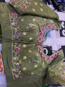 Olive Green Embroidered Lehenga Choli