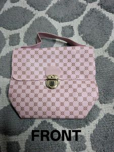 Chic Pink Geometric Pattern Handbag