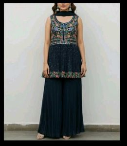 Elegant Embroidered Kurta Palazzo Set