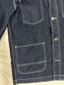 Korean Wabash Stripe Denim Chore Jacket