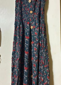 Boho Floral Smocked Maxi Dress