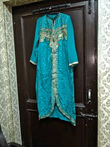 Teal Kurta Set with Pants dupata