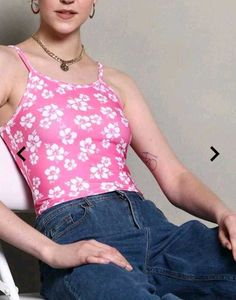 Pink Floral Tank Top