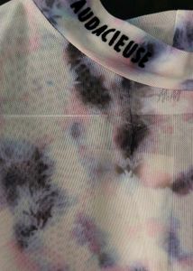 👚🩷 Pastel Abstract Tie-Dye Mesh Top
