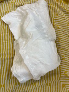 White Embroidered Dupatta hakoba