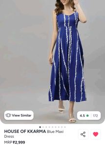 Stylish Blue Tie-Dye Maxi Dress XXL size