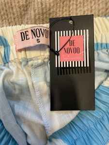 De Novoo S size Blue &amp; White Printed Coord Set