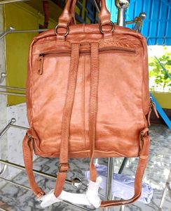 Brown Leather Backpack