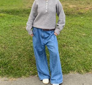 Wide Leg Denim Jeans