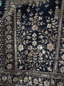 Embroidered Velvet Blouse