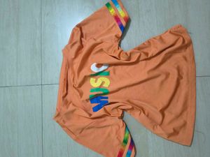 Orange 'Music' Graphic T-Shirt