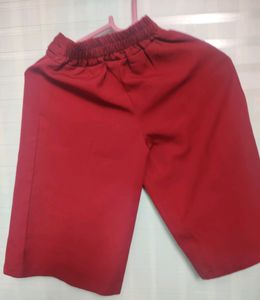 Cute Geometric Print Top &amp; Red Pants Set....