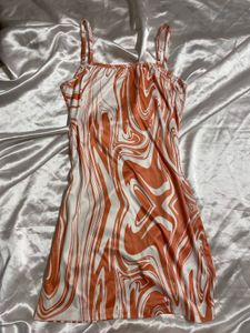 Orange Swirl Mini Dress