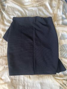 Black mini ruffled skirt