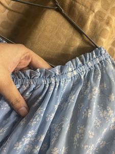 Light Blue Floral Tiered Maxi Dress