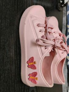 Cute Pink Lace-Up Sneakers