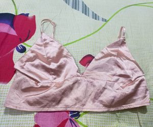 Pink Satin Bralette
