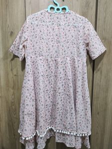 Pink Floral Printed Long Shrug